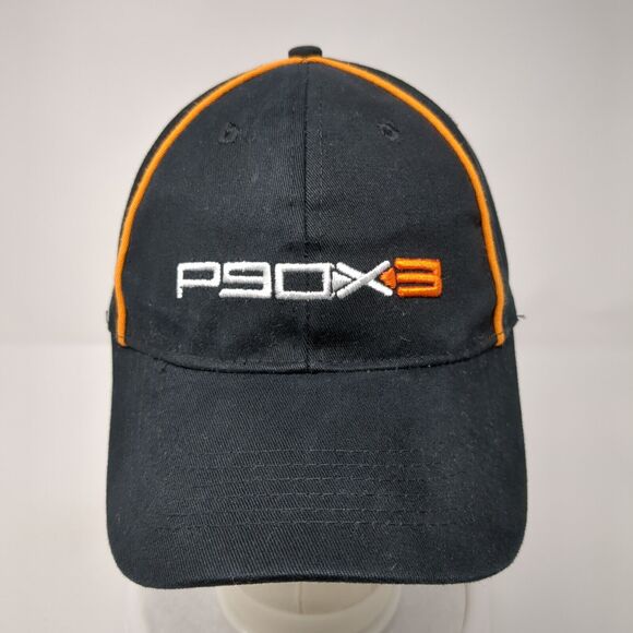 P90X3 Strapback Hat Black One Size Solid Adjustable Embroidered Piping - Picture 2 of 8
